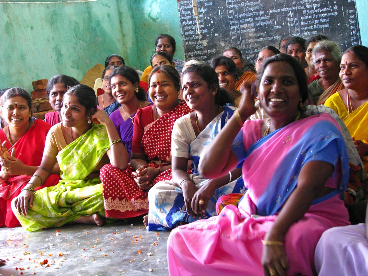 Village community members convened for participatory governance